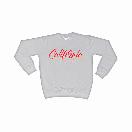Grey and Crimson red California Living crew neck (FREE SHIPPING)