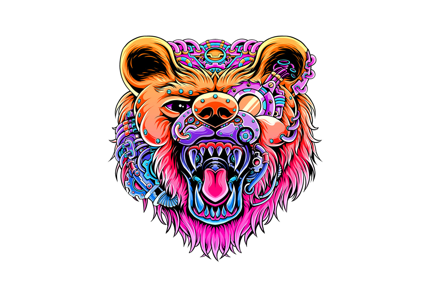STEAMPUNK BEAR STICKER